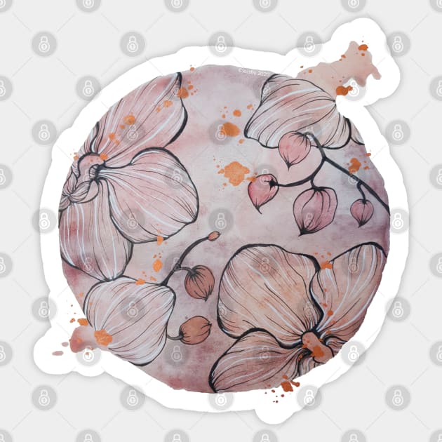 Watercolor Botanical Orchids Sticker by Jessfm